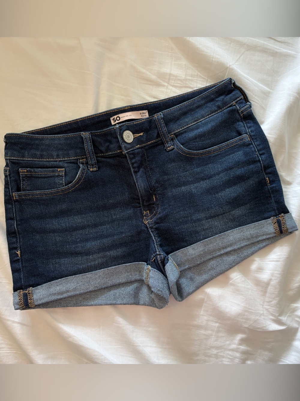 Dark Wash Denim Shorts - Classic Blue